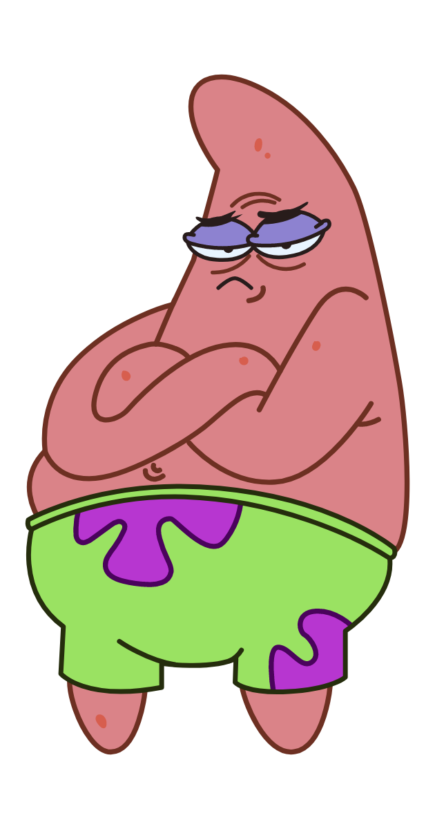 Patrick Png Image (black, white, gray, salmon)