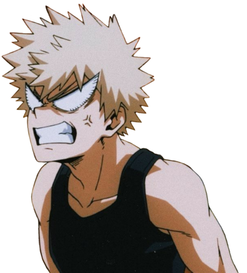 Katsuki Bakugo Png File (black, silver)