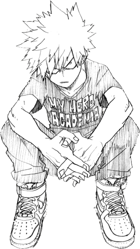 Katsuki Bakugo Png Free Download (white, lavender, black)