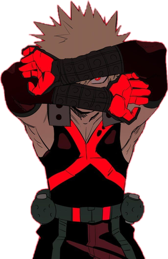 Katsuki Bakugo Png Image (gray, red, black)