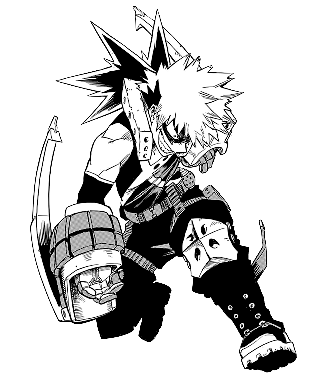 Katsuki Bakugo Png Photo (black, white)