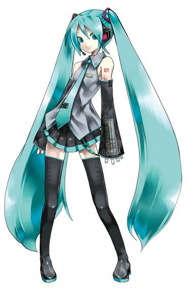 Hatsune Miku Png Clipart (black, silver)