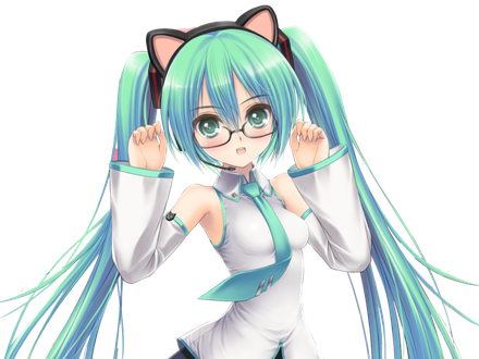 Hatsune Miku Png File (black, beige, white)