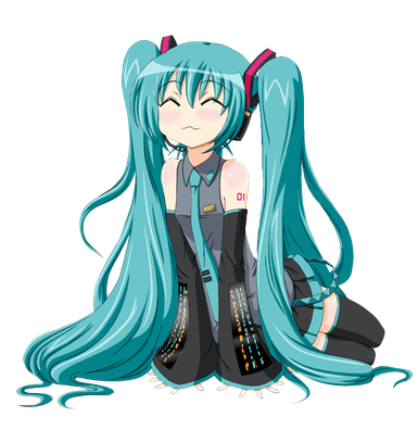 Hatsune Miku Png Image (indigo, black, silver, teal)