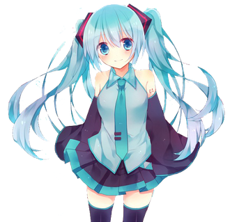 Hatsune Miku Png Pic (indigo, black, beige)