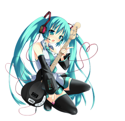 Hatsune Miku Png Transparent Image (teal, black)