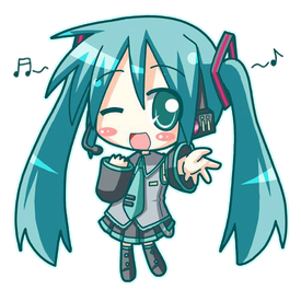 Hatsune Miku Transparent Background (teal, black, silver, white)