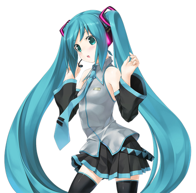 Hatsune Miku Transparent Png (indigo, black, gray, silver)