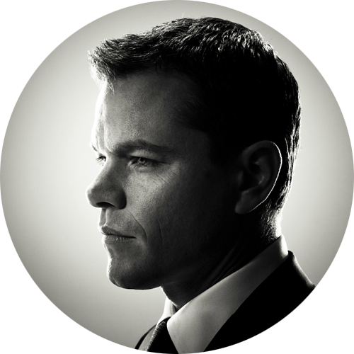 Matt Damon Png Pic (black, white)