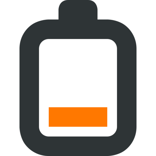 Battery Level 20 Free Png Icon (orange, black, olive)