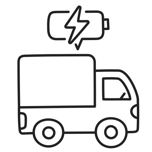 Battery Truck Cargo Electric Ev Icon Free Png Icon Download (black)