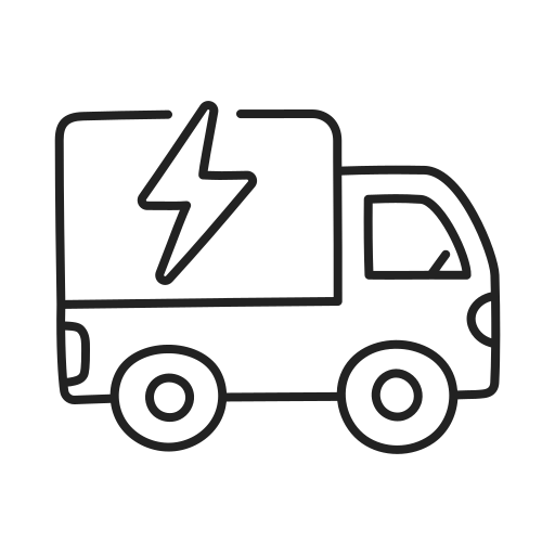 Battery Truck Cargo Electric Ev Icon Free Transparent Png Icon Download (black)