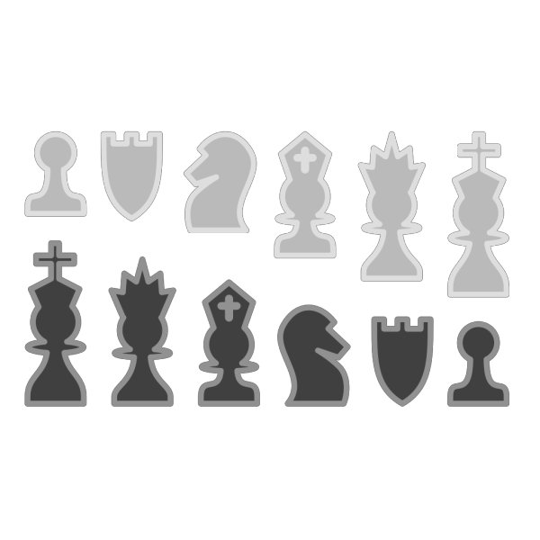 Battle Chess Pieces Png Image (indigo, black, gray, silver)