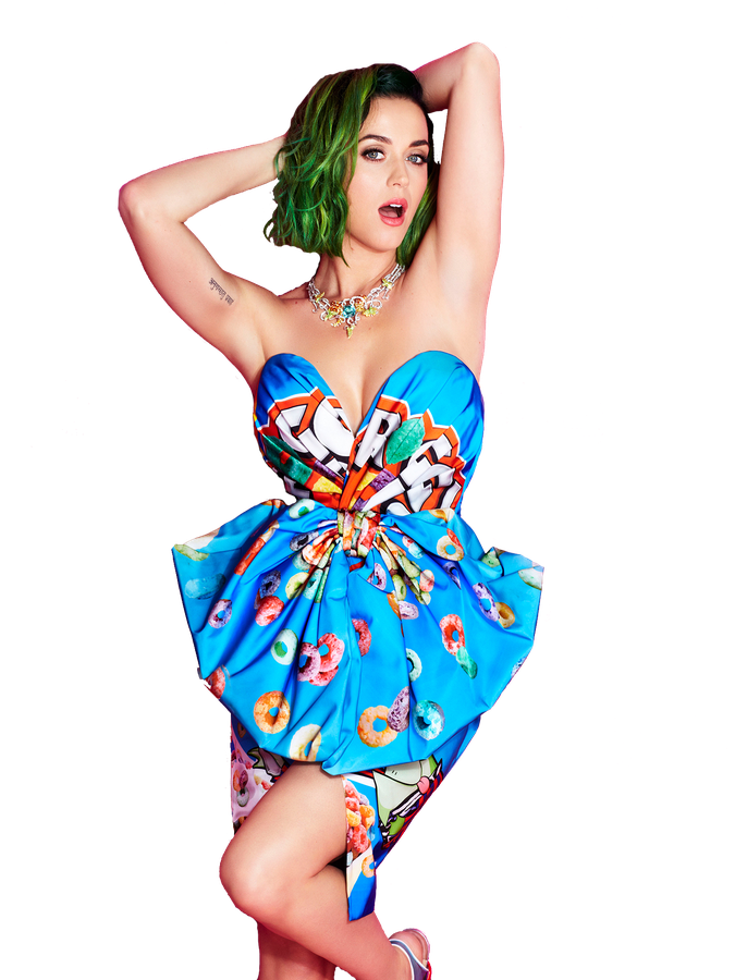 Katy Perry Green Hair Png Image (black)