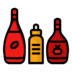 Sauce Bottles Food Ketchup Mustard Icon Pngpath Free Nobackground Png Icon Download (red, orange, black)