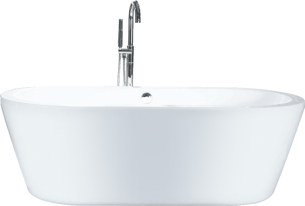 Faucet White Bathtub Png Image (silver, white, lavender)