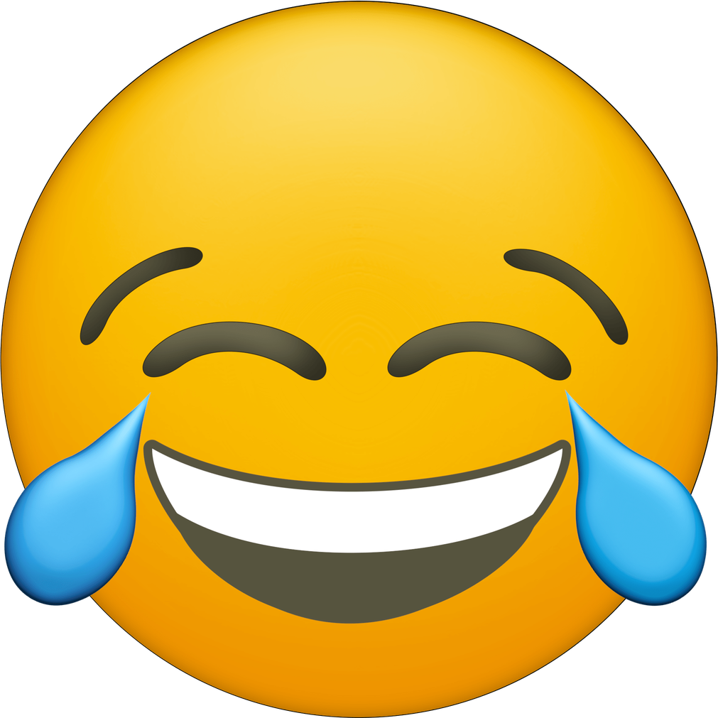 Laughter Emoji Png File (black, white, olive, orange)