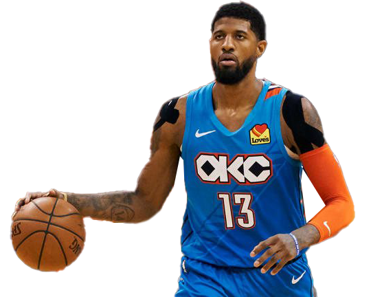 Paul George Oklahoma City Thunder Png (white, teal, olive)