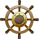 Nautilusshipsteeringwheelicon Free Transparent Png Icon Download (black)