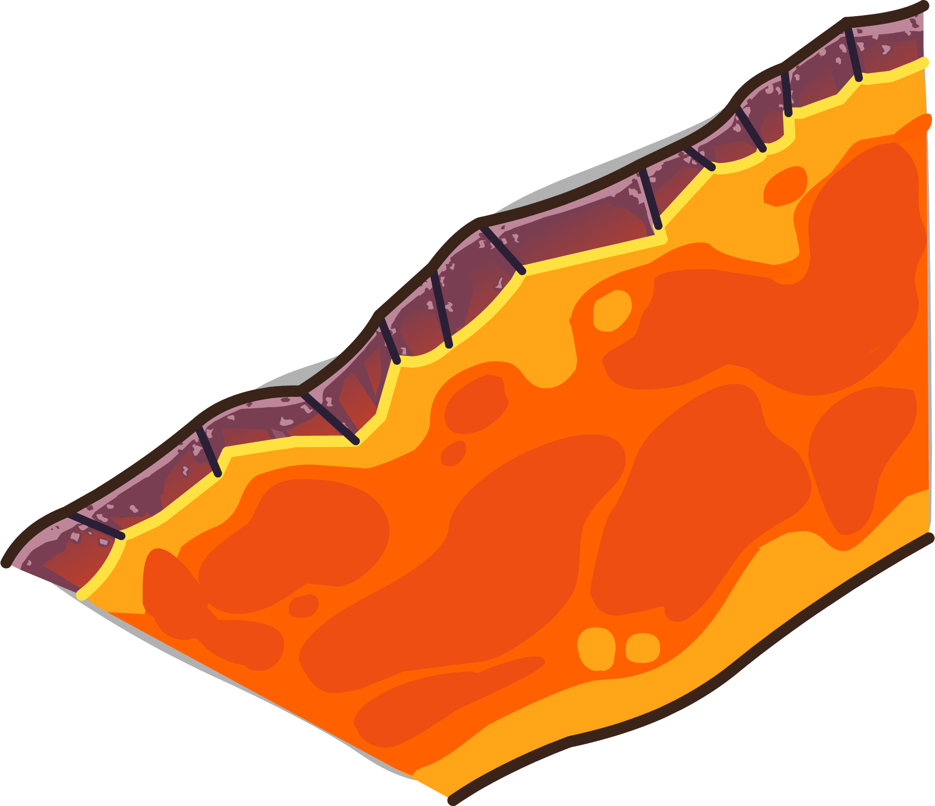 Lava Png File (orange, chocolate, black)