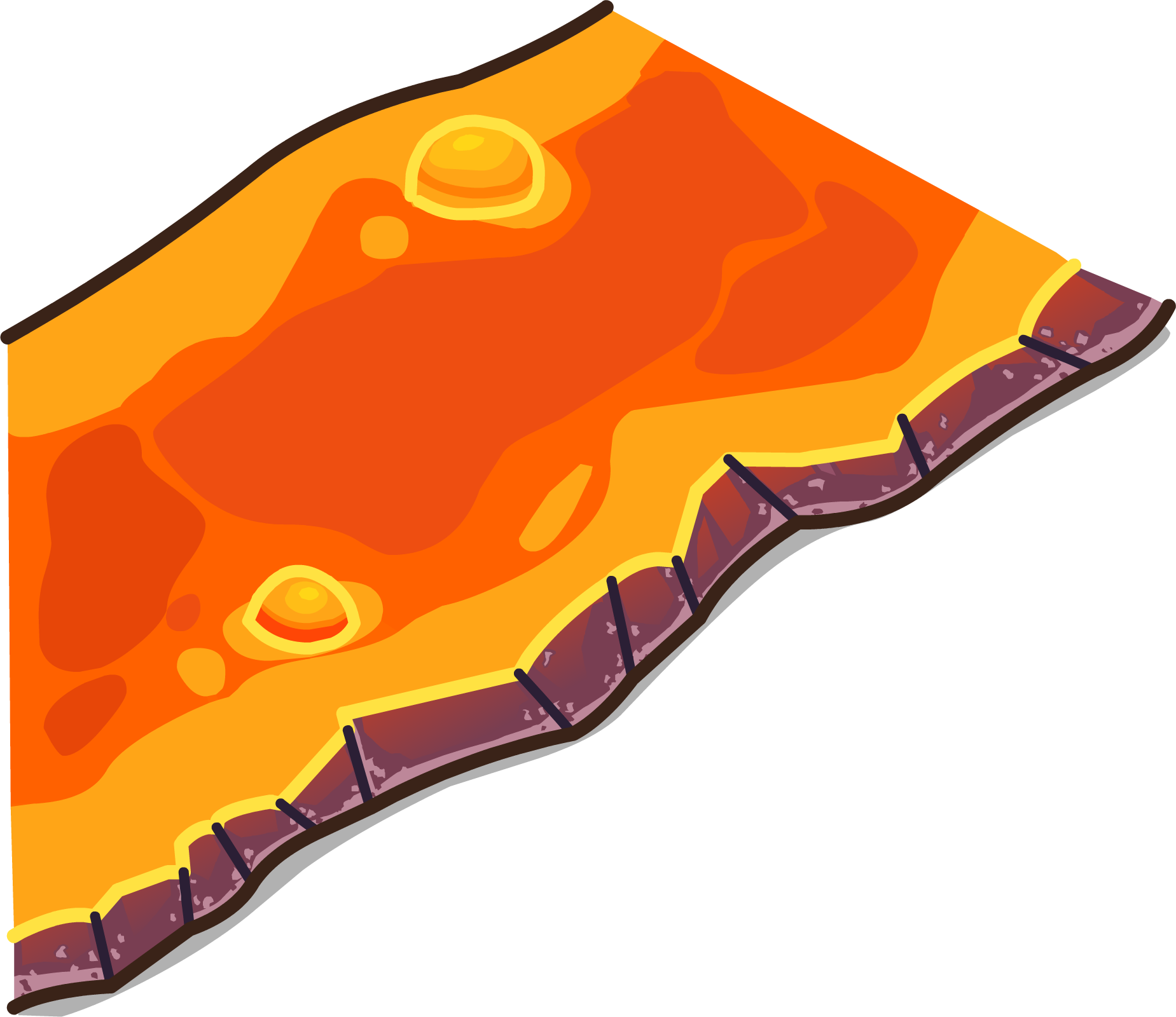 Lava Png Isolated File (orange, chocolate, black)