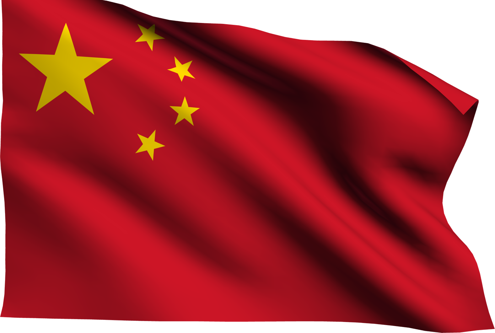 Waving China Flag Png File (black, maroon, red)