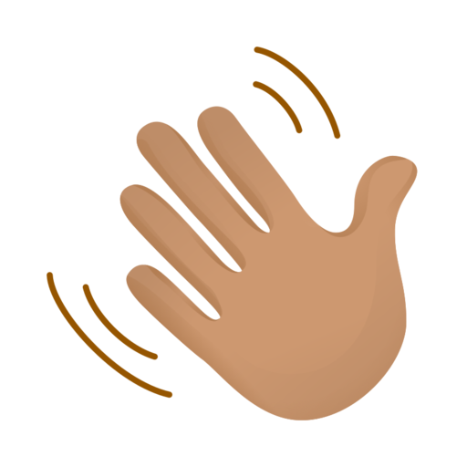 Waving Hand Skin 3 Free Png Icon (salmon, black)