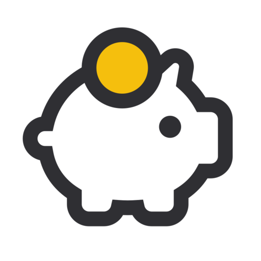 Savings Free Png Icon (white, black, gold)