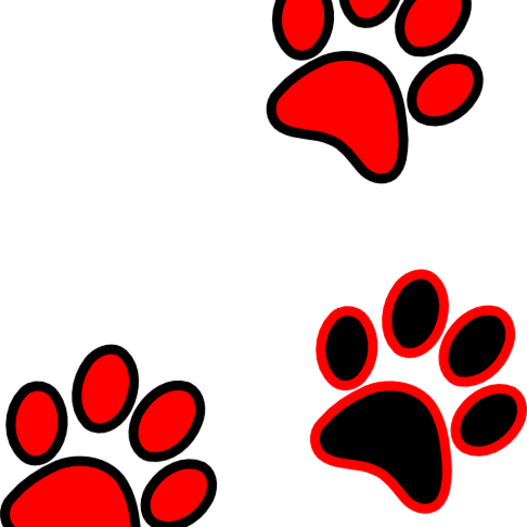 Paw Png Isolated Transparent Picture (red, black)