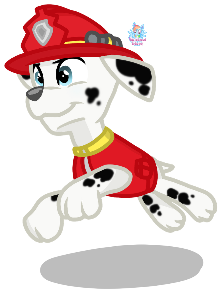 Paw Patrol Marshall Brave Rainbow Eevee Png (red, black, white, beige)