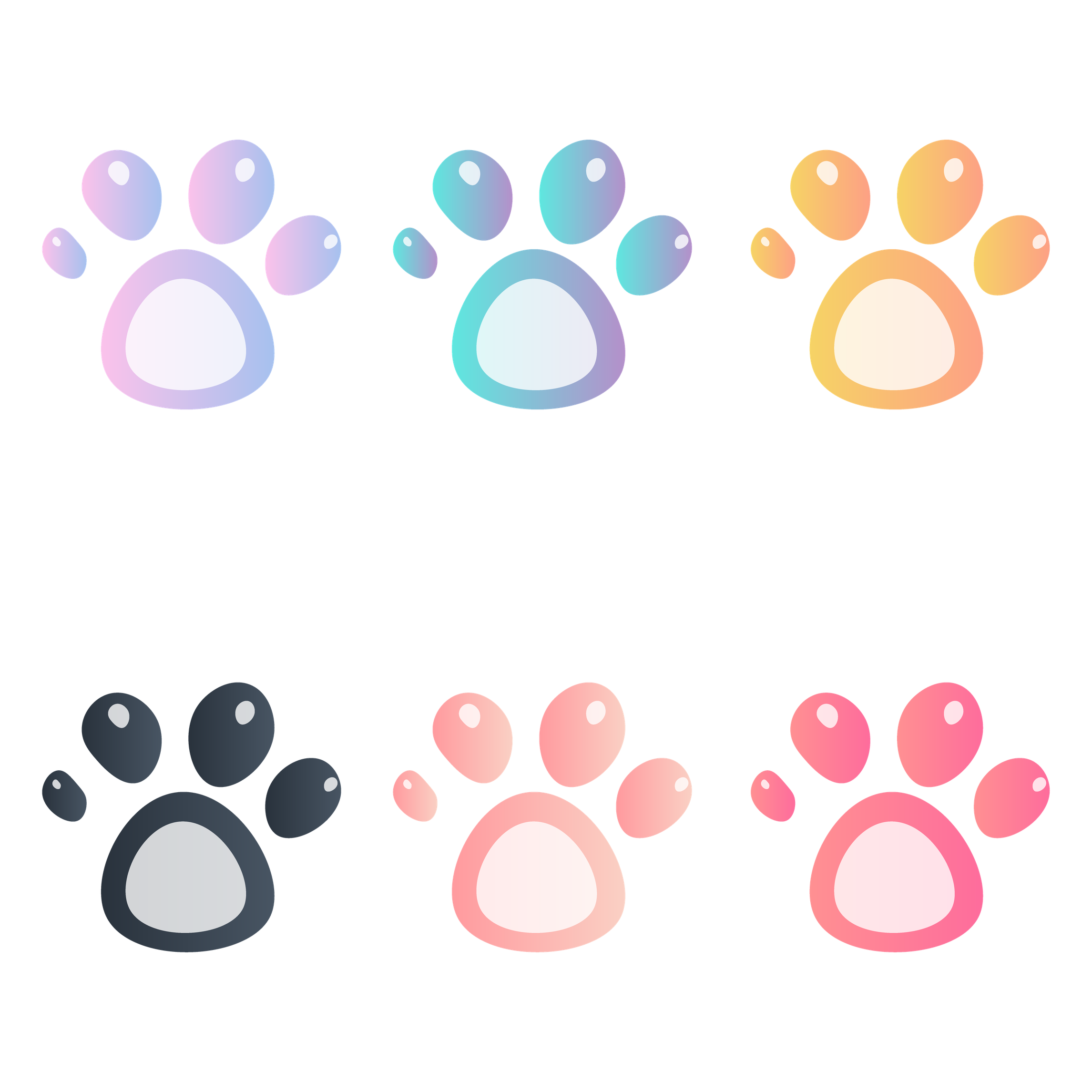 Paw Print Transparent Png (lavender, white, indigo, black, beige)