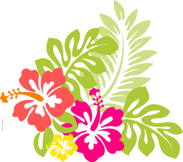 Hawaiian Luau Aloha Flower Png Pic (olive, silver, salmon, white, red)