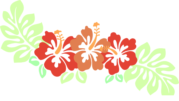 Hawaiian Luau Aloha Flower Transparent Background (white, mint, chocolate, salmon)