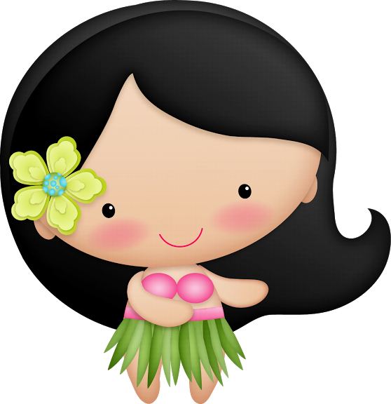 Hawaiian Luau Girl Transparent Png (pink, black)