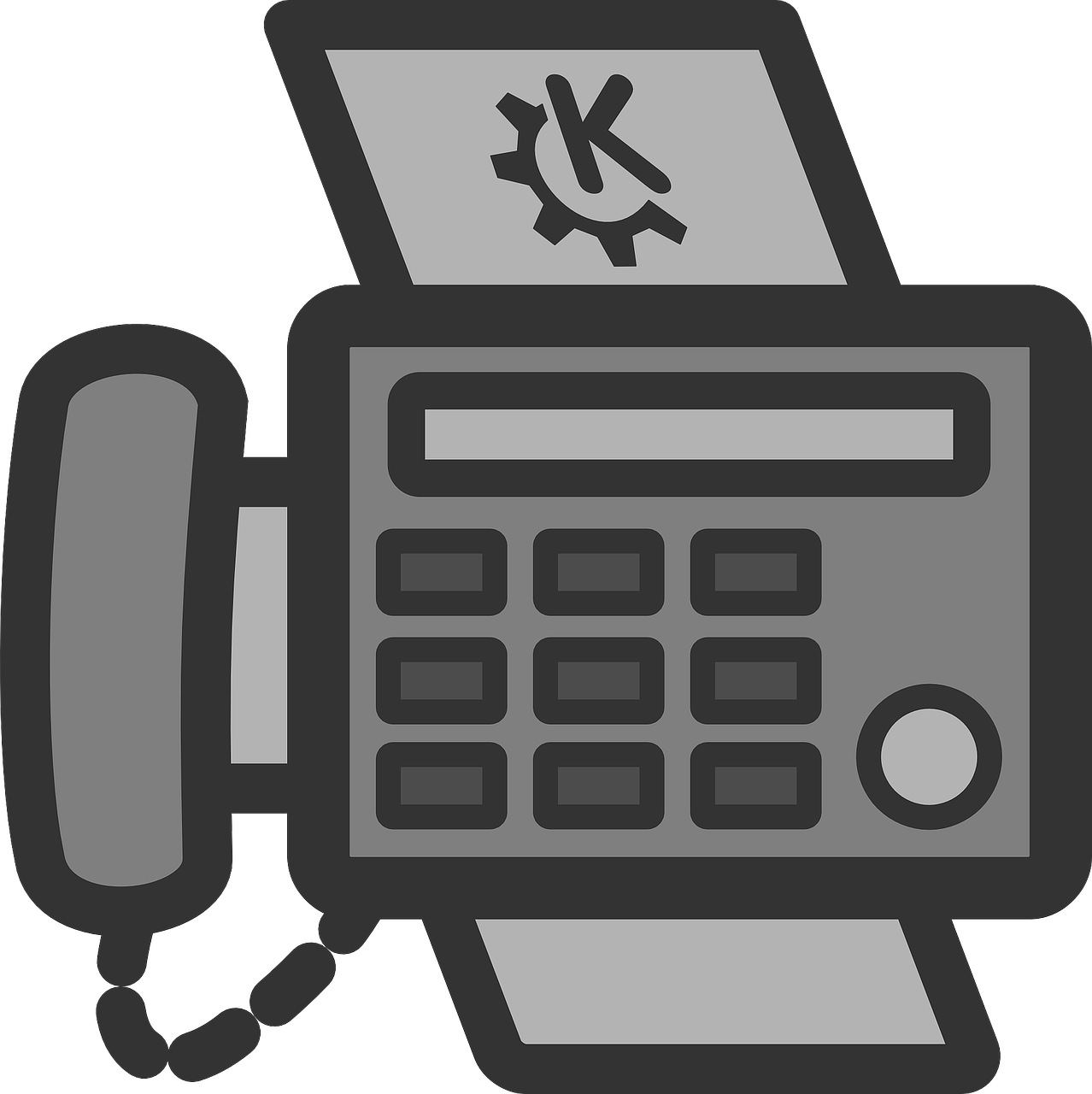 Fax Machine Png Picture (black, gray, silver)