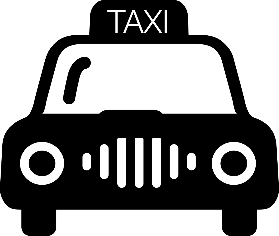 Taxi Car Png Cutout (black, gray, white)