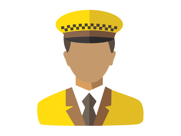 Taxi Driver Transparent Background (gray, white, salmon, gold, orange)