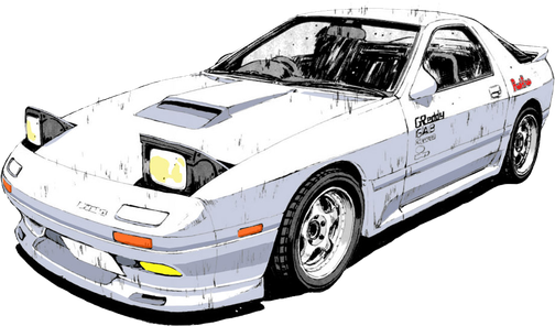 Mazda Rx 7 Png Isolated Hd (white, silver, black)