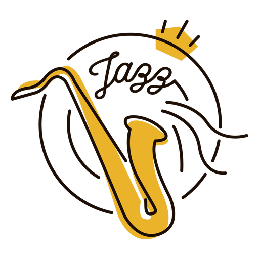 Jazz Saxophone Png File (black, orange)