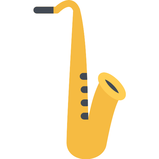 Jazz Saxophone Png Image (gold, black, salmon, orange)