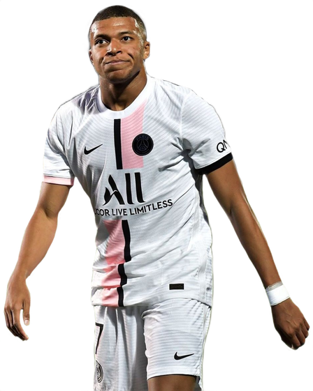 Mbappe Png Image (white, silver, lavender, black)