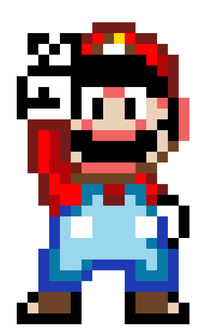 8Bit Cartoon Transparent Png (white, black, mint, red, olive)