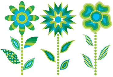 Abstract Flower Png Clipart (white, black)