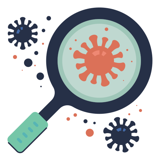 Scan Research Magnifier Virus Disease Coronavirus Covid Icon Free Png Icon Download (silver, salmon, indigo, navy, black)