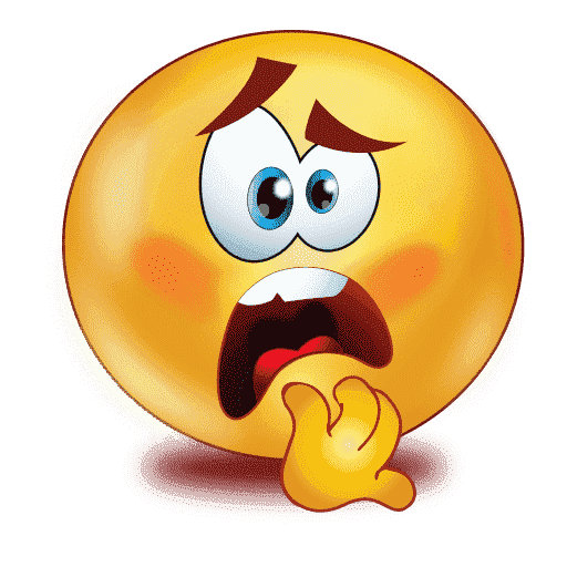 Scared Emoji Png File (white, black, orange, chocolate, gray)