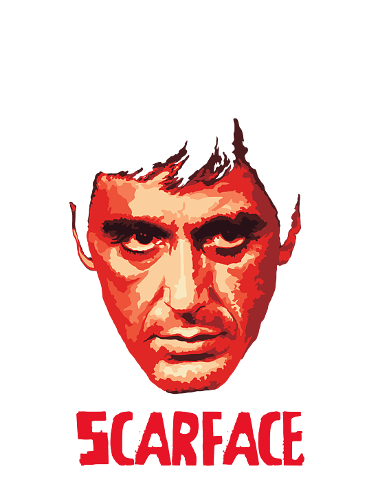 Scarface Png Pic (black, pink, red)