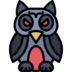 Scary Animal Bird Owl Halloween Icon Free Transparent Png Icon Download (gray, salmon, black, indigo)