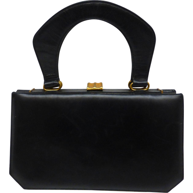 Accordion Handbag Png Hd (black)