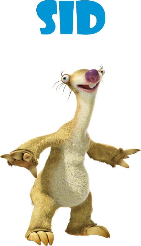 Ice Age Sid Png Isolated Hd (white, teal)