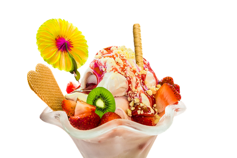 Ice Cream Sundae Png Pic (gold, black, chocolate, orange)